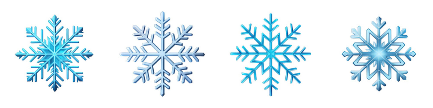Snowflake clipart collection, vector, icons isolated on transparent background