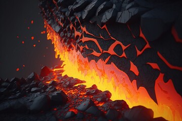 Lava Texture Wall, Generative AI