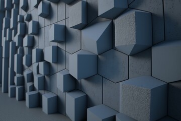 Blue Gray Texture Wall, Generative AI