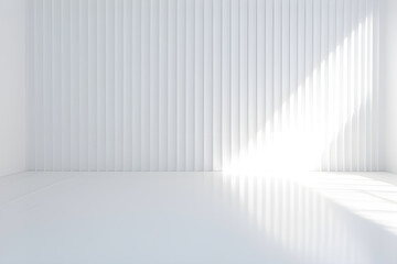 3d light and white room, floor shadow and shadow on white wall with light and shadow on the floor, Generative AI