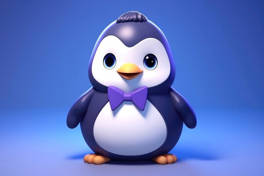 Precious penguin waddles around in a little tuxedo, exuding an air of formality and cuteness that is hard to resist. Generative AI