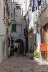 Old Alleys in the little town of Martina Franca near Taranto, in Italy  during Christmas Period