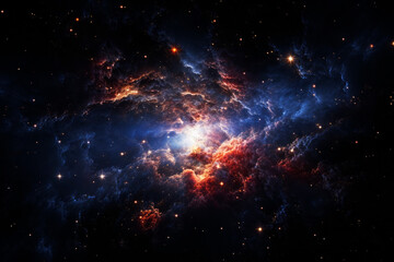 Fototapeta na wymiar Blue space nebula. Generative AI