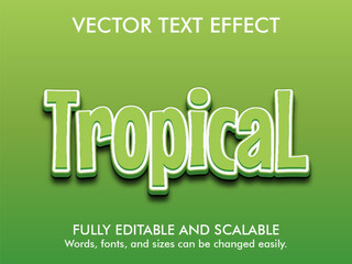editable text effect tropical font style