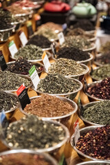 group of spices exposed on market