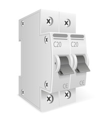 automatic electrical switches circuit breaker stock vector illustration