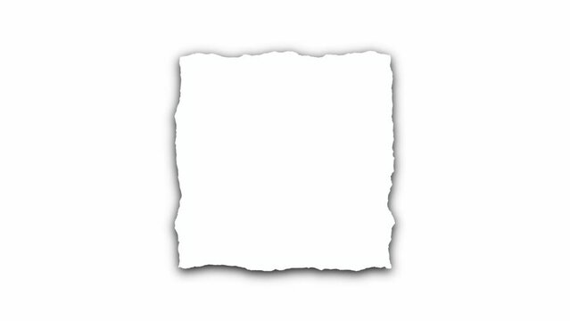 White torn paper note pad on white background