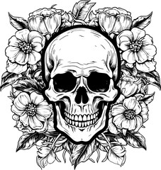 Flowers With Skull