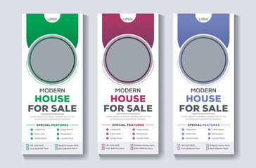 Real estate roll up or pull up banner design template Stand banner layout
