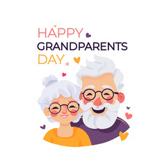 Happy Grandparents Day Illustration in Flat Style for Poster or Greeting Card Background