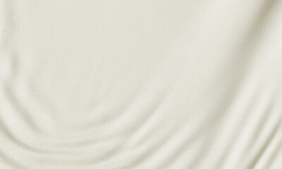 A clean, satin-white color cloth is wrinkled. Fabric texture background, 3D render