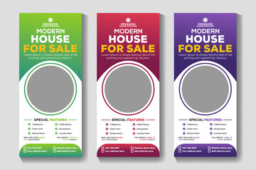 Real estate roll up or pull up banner design template Stand banner layout
