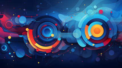 Abstract tech background, sci-fi, and innovation pattern design, futuristic elements, geometric shapes, Generated AI