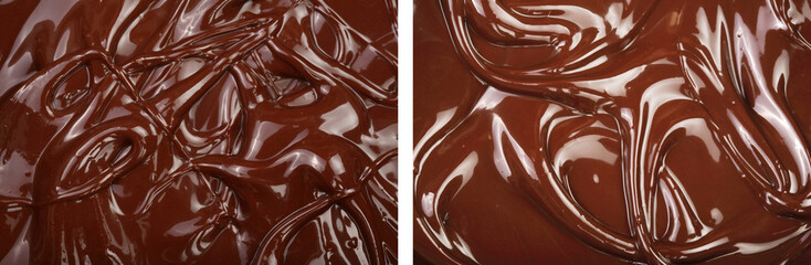 Melted chocolate swirl as a background closeup