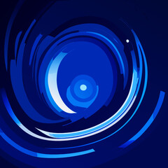 Abstract blue background with concentric circles. Vector illustration. Eps 10