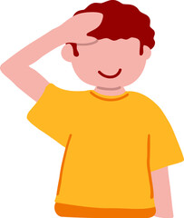 Boy Stand Up and Salute