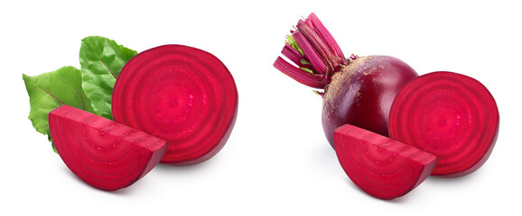 beetroot slice isolated on white background with full depth of field