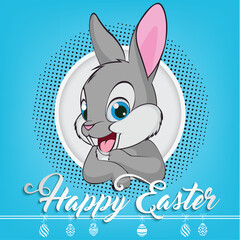 Easter Egg Hunt Invitation with Rabbit Layout