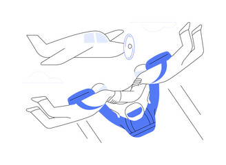 Skydiving abstract concept vector illustration.