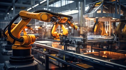 Smart industry robot arms for digital factory production technology Generative AI