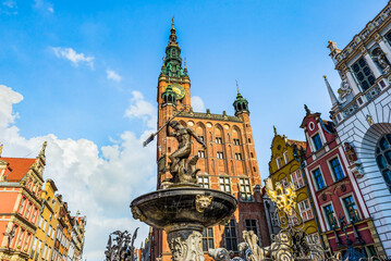Naklejka premium Fountain and tower