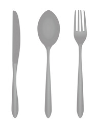 Fork, spoon and knife set. vector