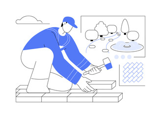 Paths construction abstract concept vector illustration.