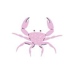 hand drawn crab in flat style. vector illustration