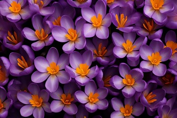 Fototapeta premium Crocuses as background and texture. Generative AI.