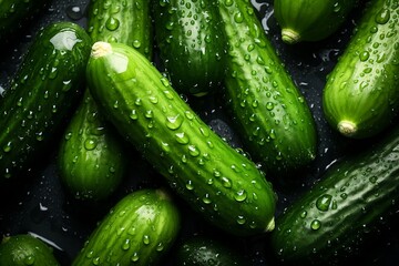 Cucumber as background. Generative AI.