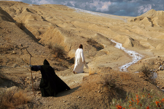 Temptation of Christ in the Wilderness of Judea - Israel.