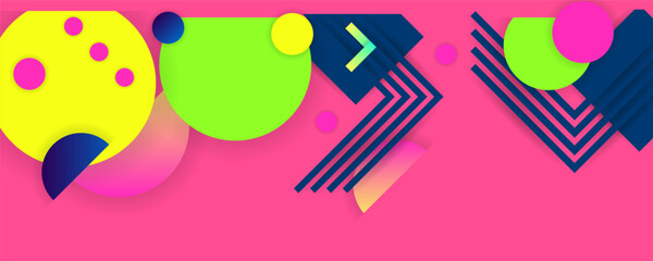 New Summer Barbie pink background Bright color design backgrounds template summer juicy background with geometric elements