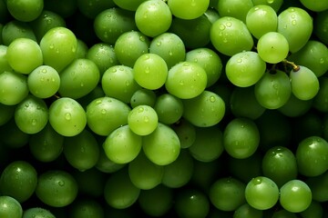 Green grapes as background. Generative AI.