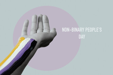 non-binary flag and text non-binary peoples day