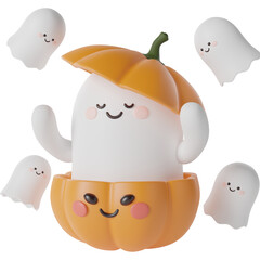 Halloween Cute Ghost 3d Illustration