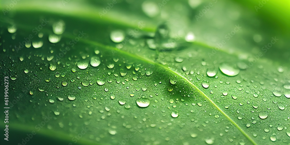 Poster green leaf background close up view. nature foliage abstract of leave texture for showing concept of