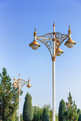 Obraz premium City park curly lanterns in Ashgabat, Turkmnistan .