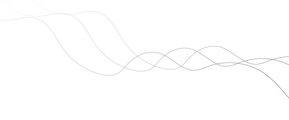 Abstract black wave lines on transparent background. Technology, data science, geometric border pattern. Isolated on white background. Vector illustration.	