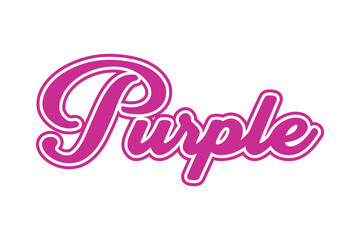 Purpel. Vector handwritten lettering isolated on white background.