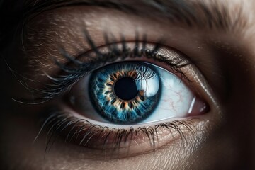 close up of a female eye