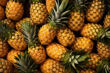 Pineapple as background and texture. Generative AI.