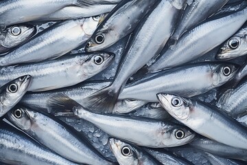 Obraz premium Sardine as texture. Generative AI.