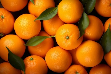 Tangerines as background and texture. Generative AI.
