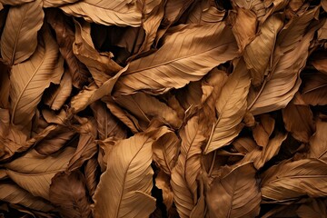 Tobacco leaves as background and texture. Generative AI.