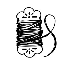Sketch,doodle of a skein of thread.Vector graphics.