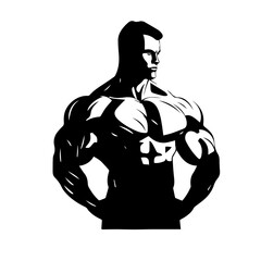 Bodybuilder silhouette illustration 