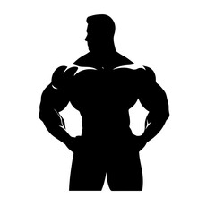 Fototapeta premium Bodybuilder silhouette illustration 