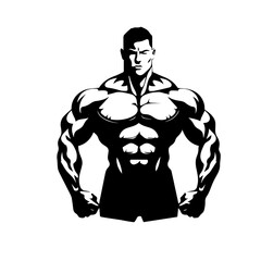 Bodybuilder silhouette illustration 
