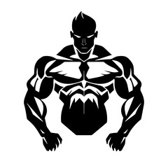 Bodybuilder silhouette illustration 