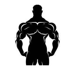 Fototapeta premium Bodybuilder silhouette illustration 